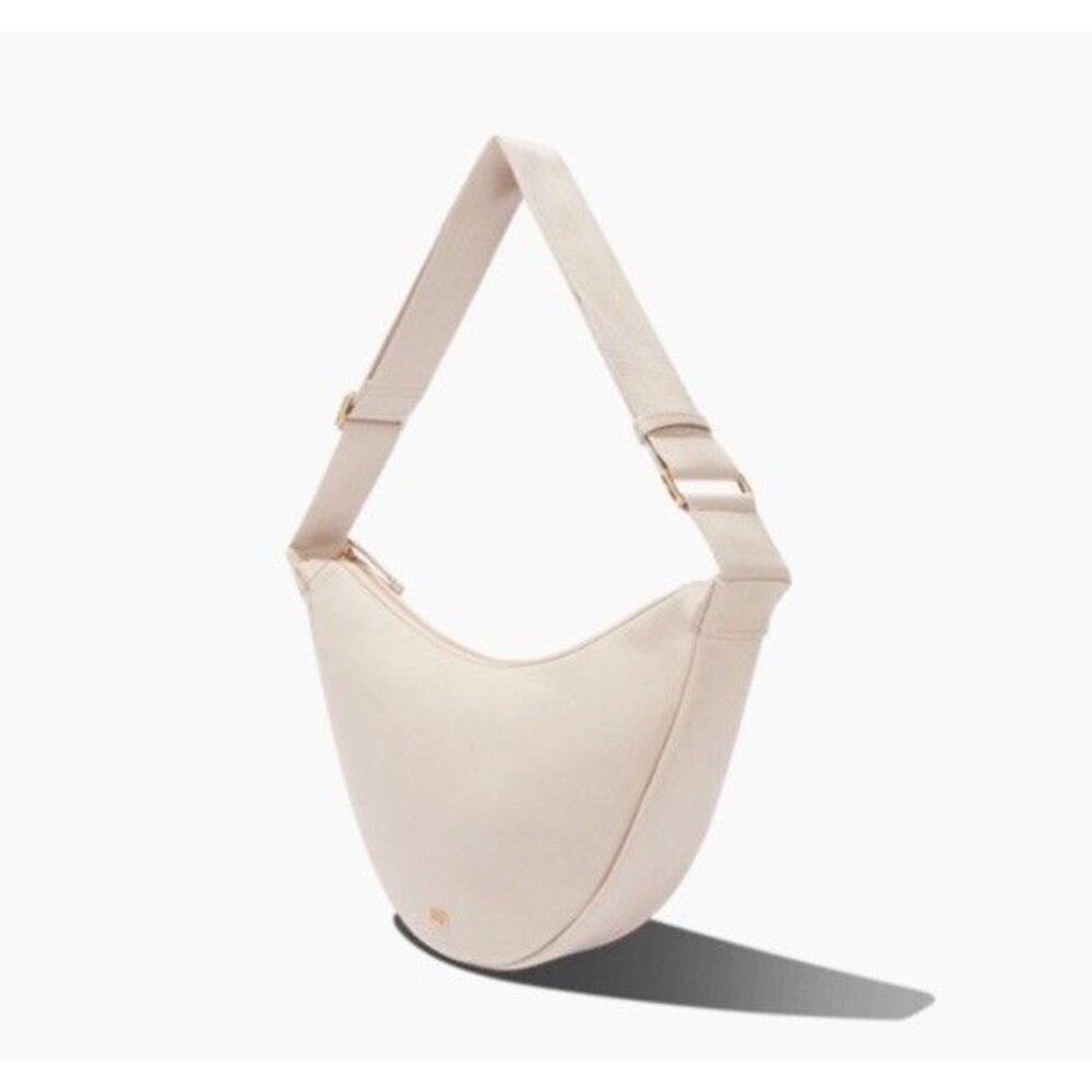 NWT July Everyday Crescent Bag Canvas Purse Taupe Khaki Crossbody Sling